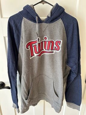 Fanatics Grey Hoodie with Navy Accents and Red Detail